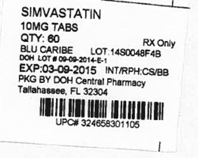 Label Image For 10mg (Simvastatin 10mg)